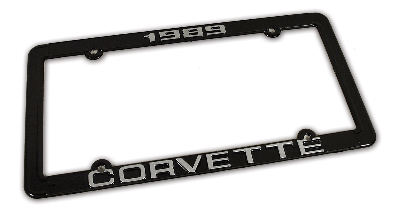 1989-1989 Corvette License Plate Frame Corvette Black - CA-471089-Corvette-Store-Online