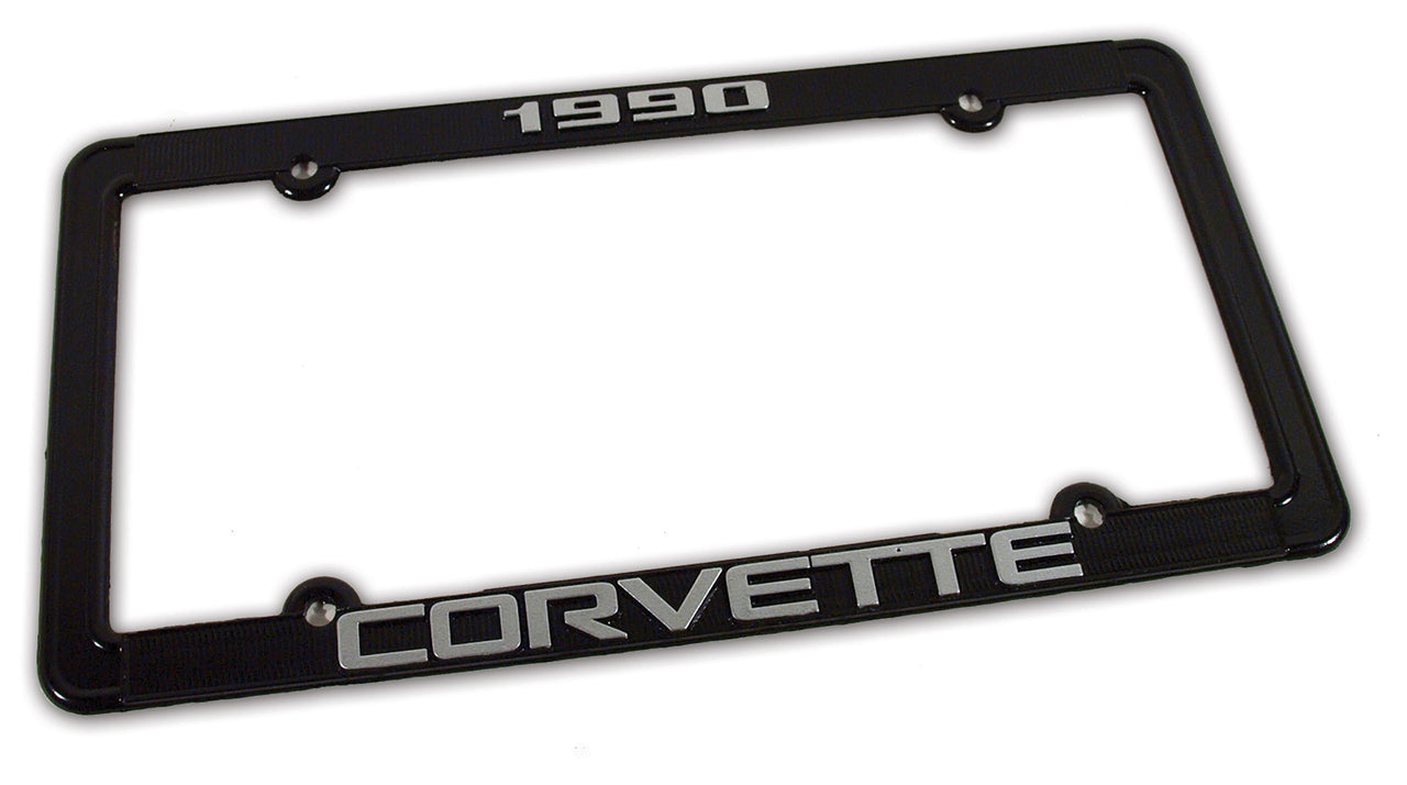 1990-1990 Corvette License Plate Frame Corvette Black - CA-471090-Corvette-Store-Online