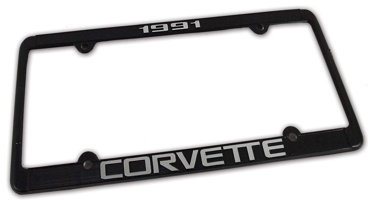 1991-1991 Corvette License Plate Frame Corvette Black - CA-471091-Corvette-Store-Online