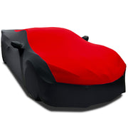 C8 Corvette Ultraguard Stretch Satin Sport Car Cover - Red/Black - Indoor