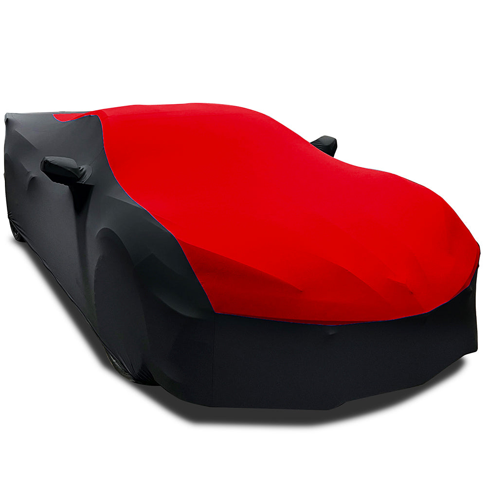 C8 Corvette Ultraguard Stretch Satin Sport Car Cover - Red/Black - Indoor