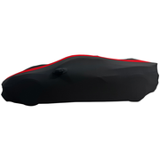 Corvette Ultraguard Stretch Satin Car Cover - Black W/Red Stripes - Indoor : C8 Stingray, Z51, Z06