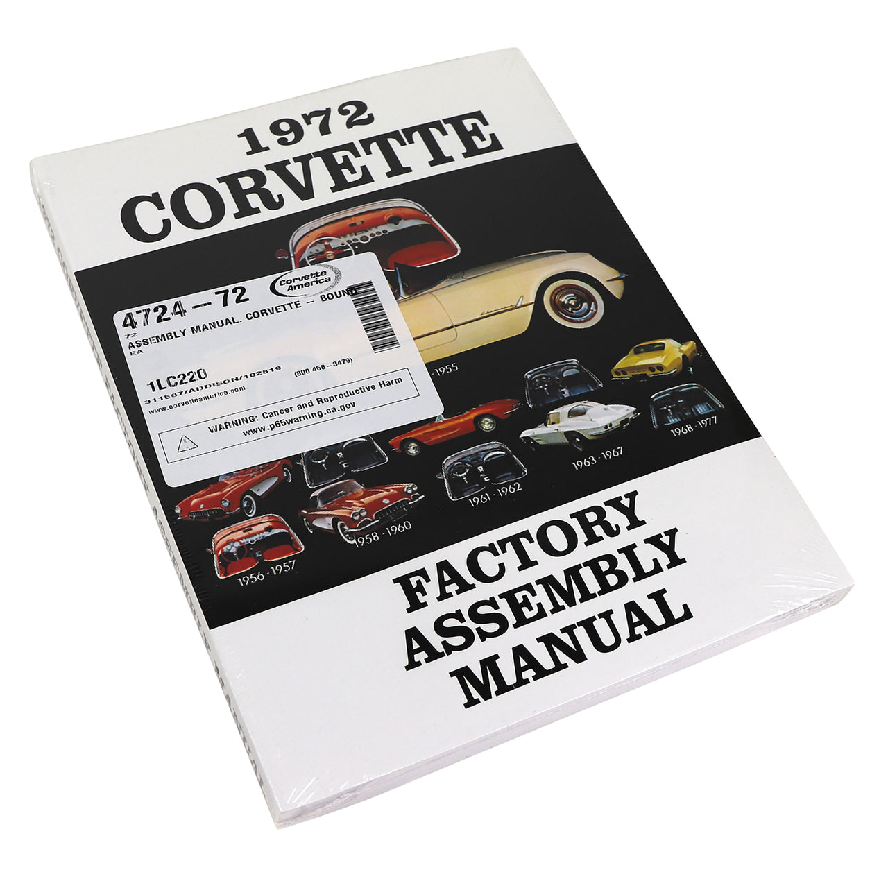 1972-1972 Corvette Assembly Manual Corvette - Bound - CA-472472-Corvette-Store-Online