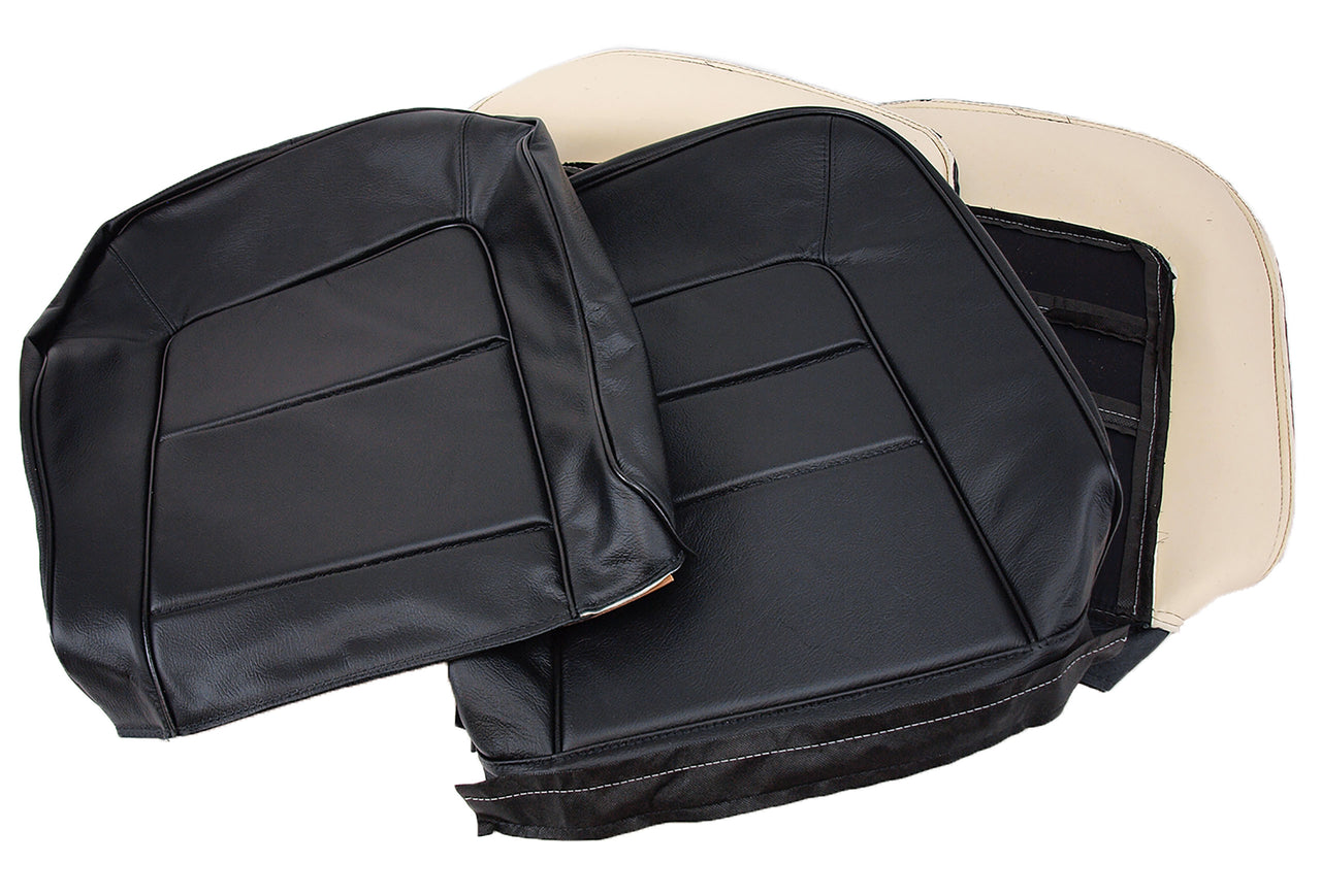 1965-1965 Corvette Driver Leather Seat Covers Black - CA-480220-Corvette-Store-Online