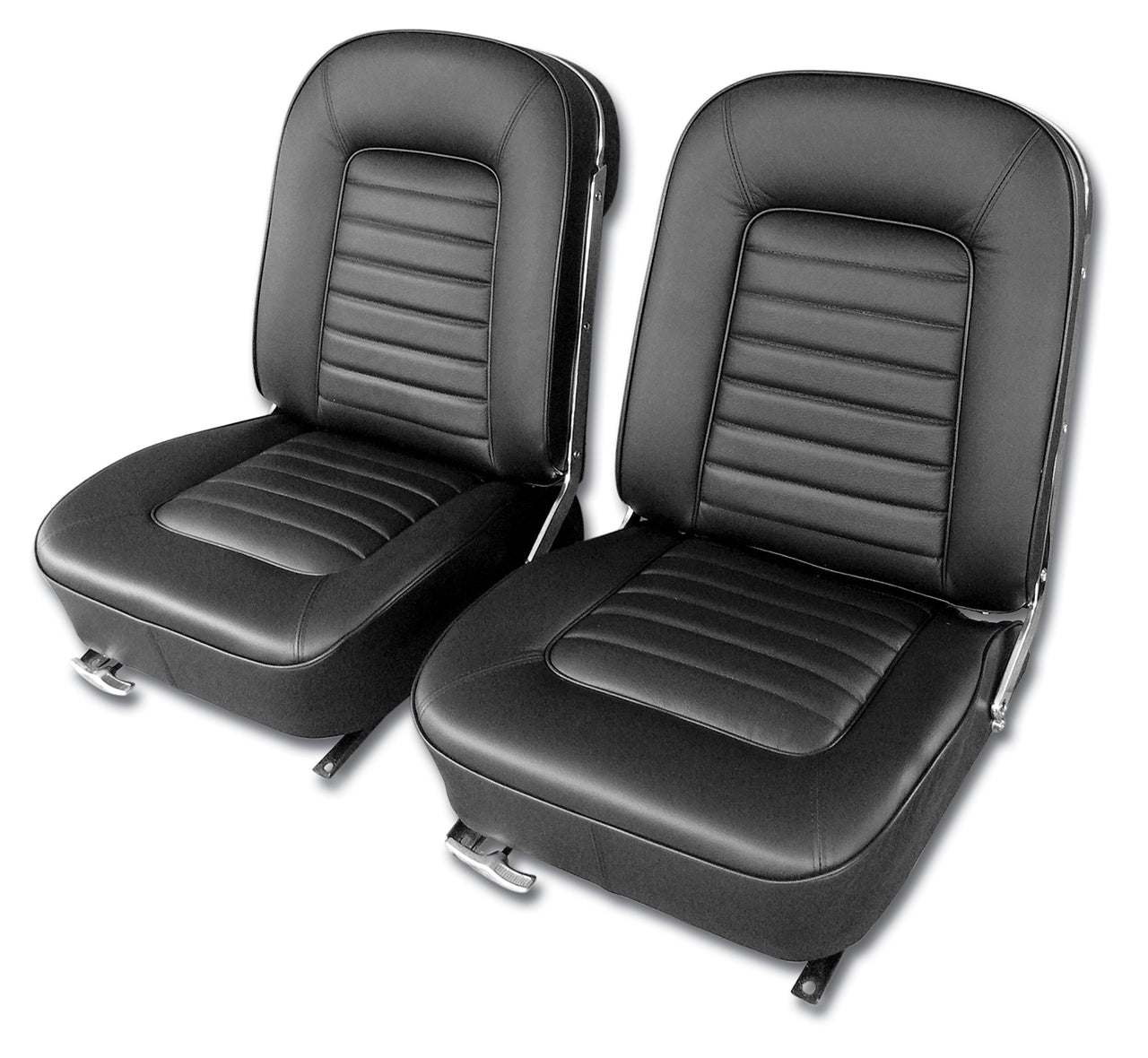 1966-1966 Corvette Driver Leather Seat Covers Black - CA-480320-Corvette-Store-Online