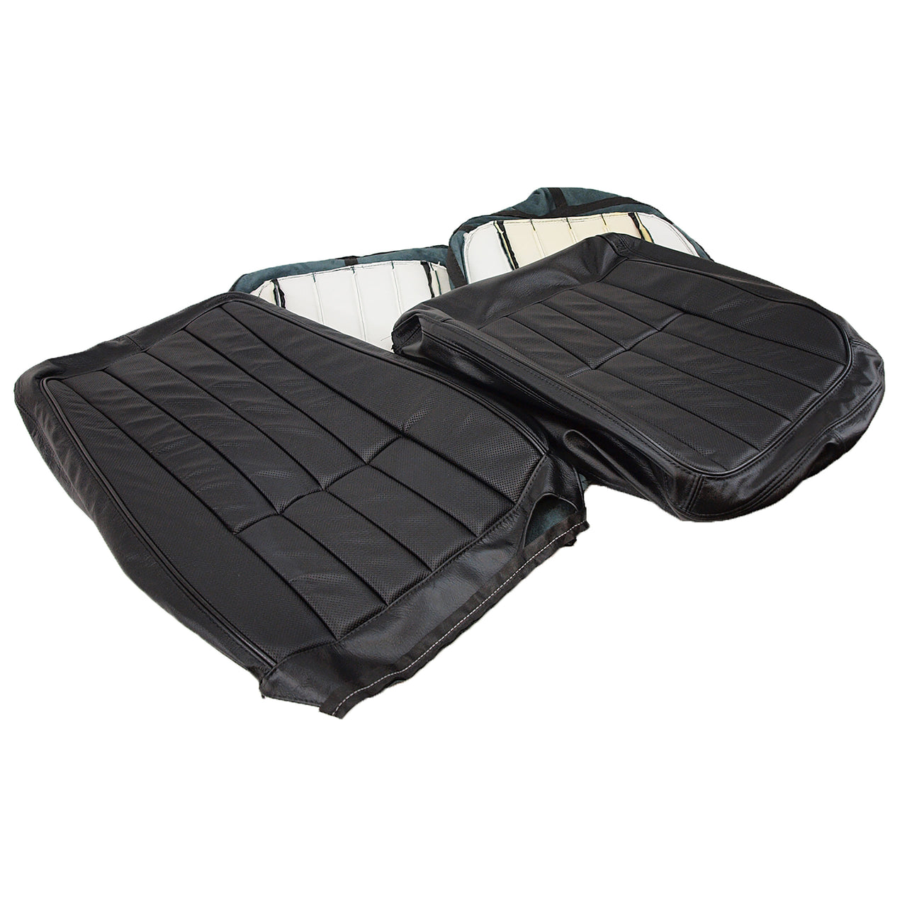 1968-1968 Corvette Driver Leather Seat Covers Black - CA-480520-Corvette-Store-Online