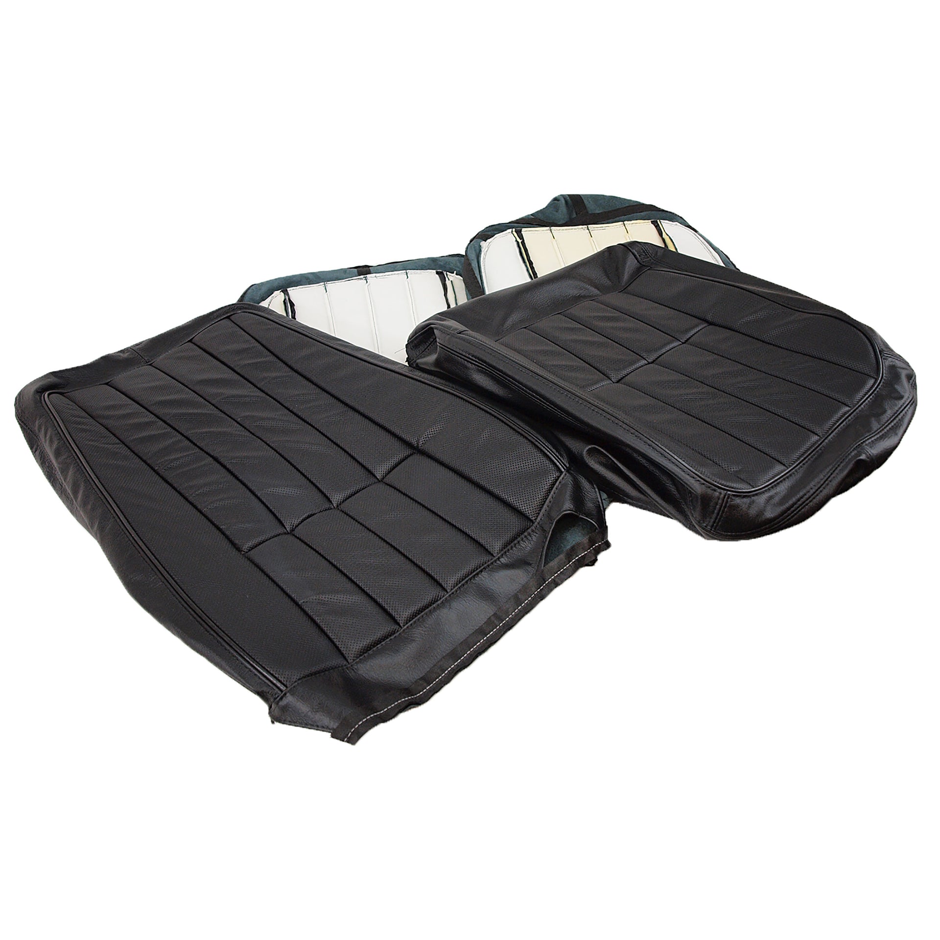 1968-1968 Corvette Driver Leather Seat Covers Black - CA-480520-Corvette-Store-Online