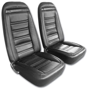 1975-1975 Corvette Mounted Seats Driver Black Leather Vinyl With Shoulder Harness - CA-481020MS-Corvette-Store-Online