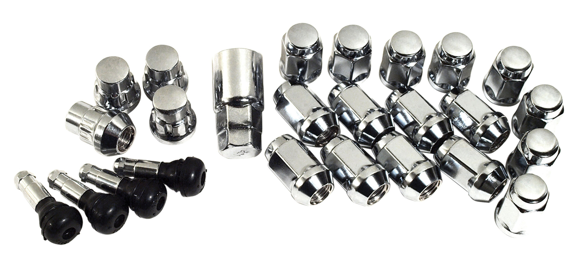 1984-1996 Corvette Chrome Wheel Lug Nuts, Locks, & Valve Stems Kit - CA-48174-Corvette-Store-Online
