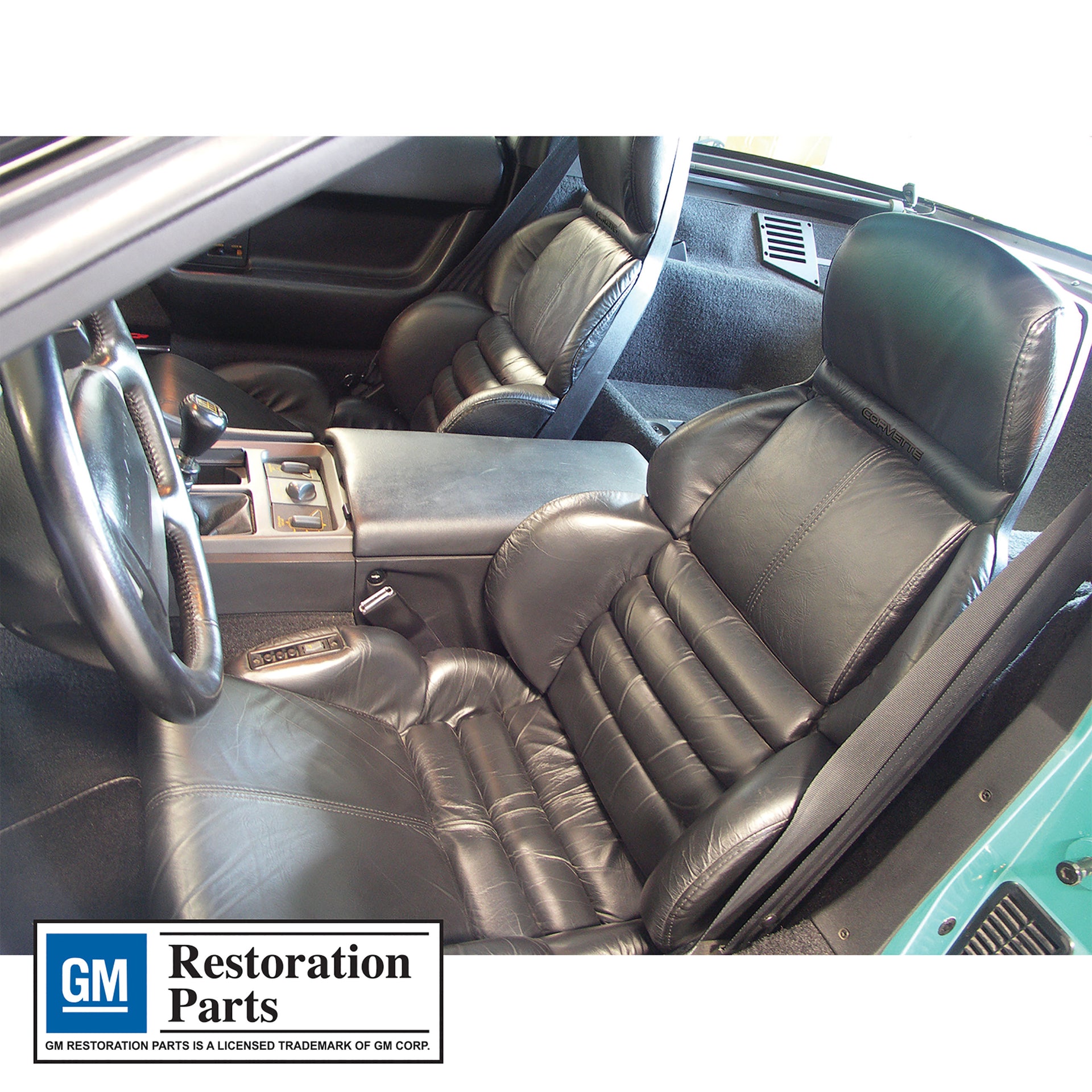 1991-1992 Corvette Driver Leather Seat Covers Black Sport - CA-482120-Corvette-Store-Online