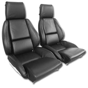 1984-1988 Corvette Mounted Driver Leather Seat Covers Black Standard - CA-482320-Corvette-Store-Online