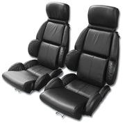 1989-1992 Corvette Mounted Driver Leather Seat Covers Black Standard - CA-482420-Corvette-Store-Online