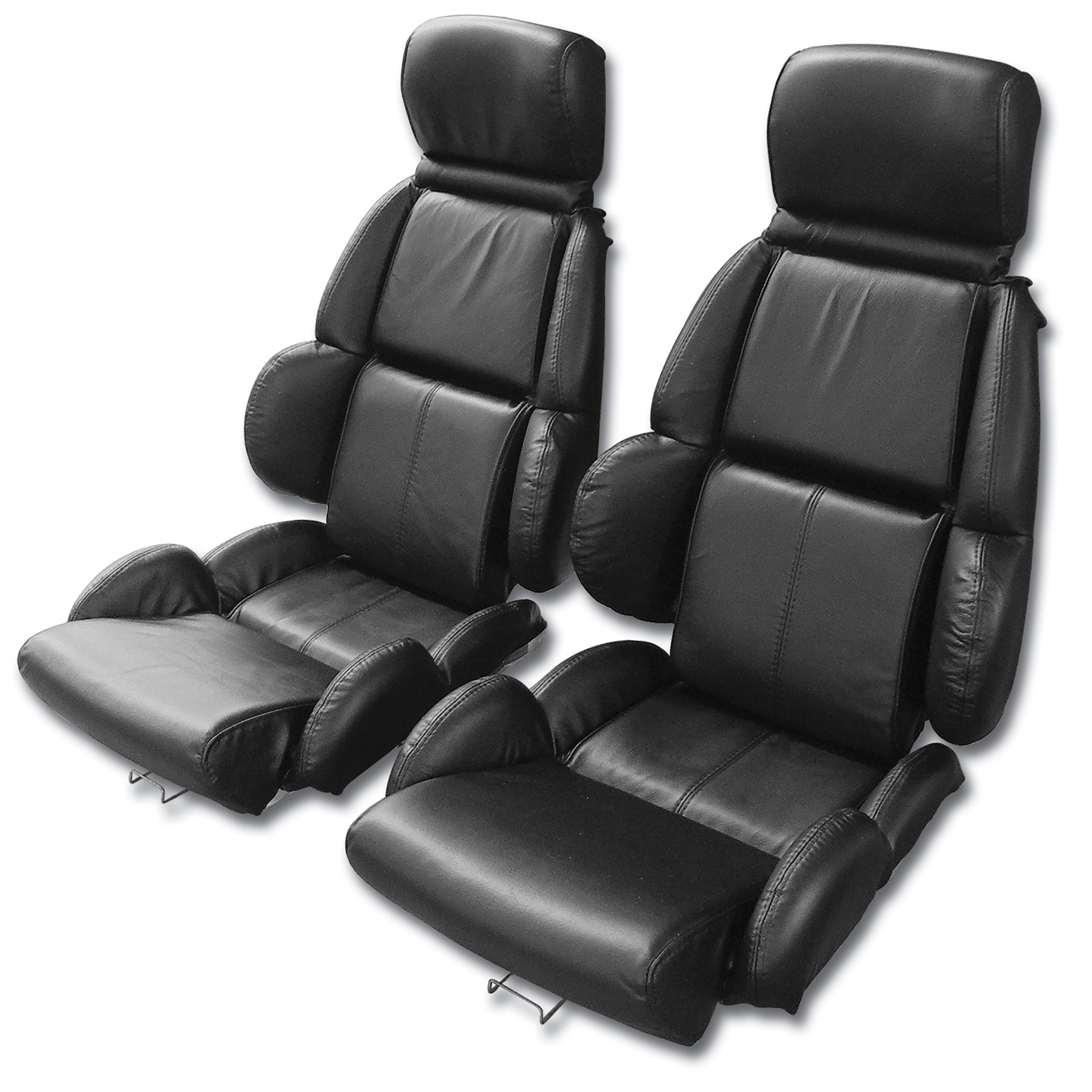 1989-1992 Corvette Mounted Driver Leather Seat Covers Black Standard - CA-482420-Corvette-Store-Online