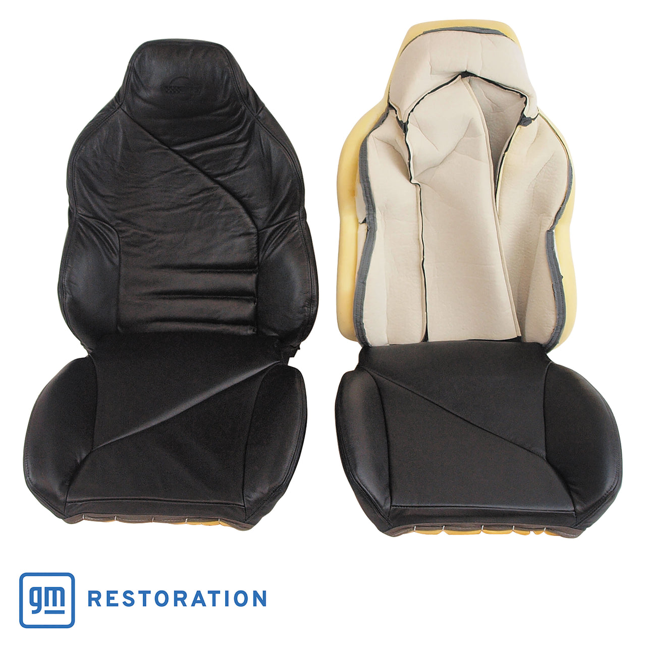 1994-1996 Corvette Driver Leather Seat Covers Black Sport W/Foam - CA-482620-Corvette-Store-Online