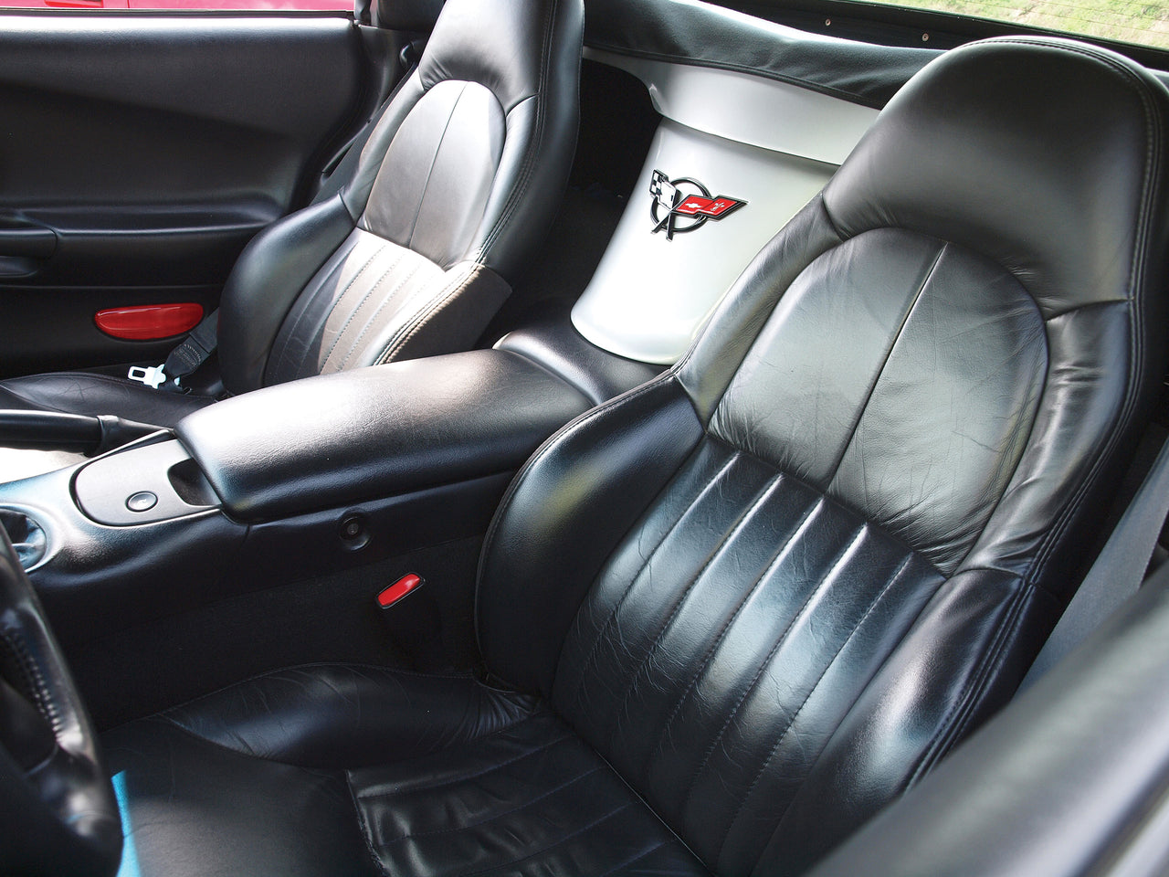 1997-2004 Corvette Driver Leather Seat Covers Black Standard 100% L - CA-482720-Corvette-Store-Online
