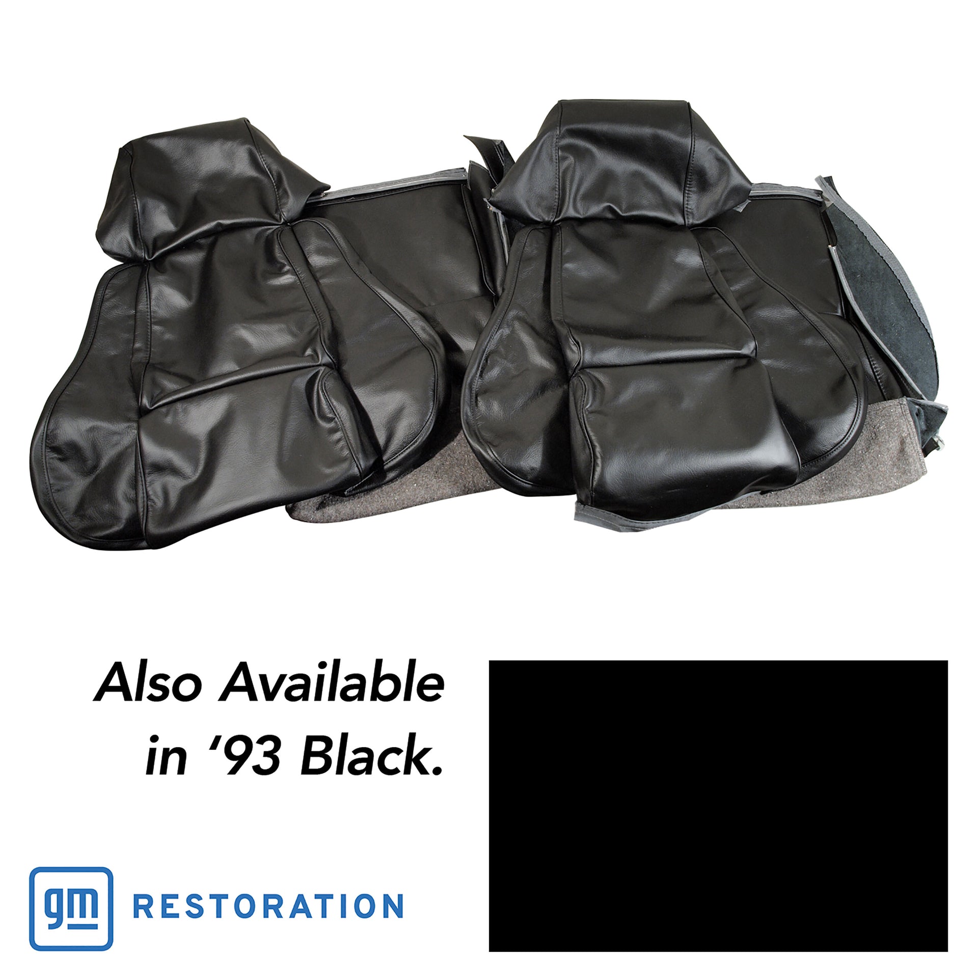 1993-1993 Corvette Driver Leather Seat Covers Black Standard - CA-483720-Corvette-Store-Online