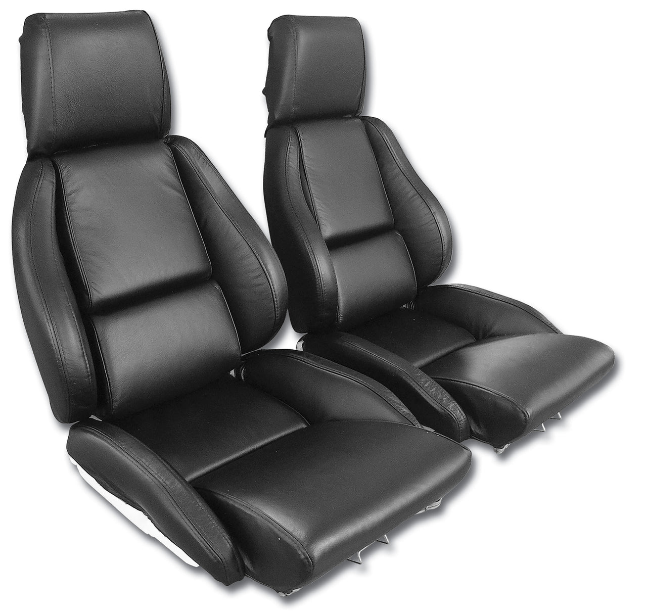 1984-1988 Corvette Mounted Driver Leather Seat Covers Black Standard Not Perfed - CA-484320-Corvette-Store-Online
