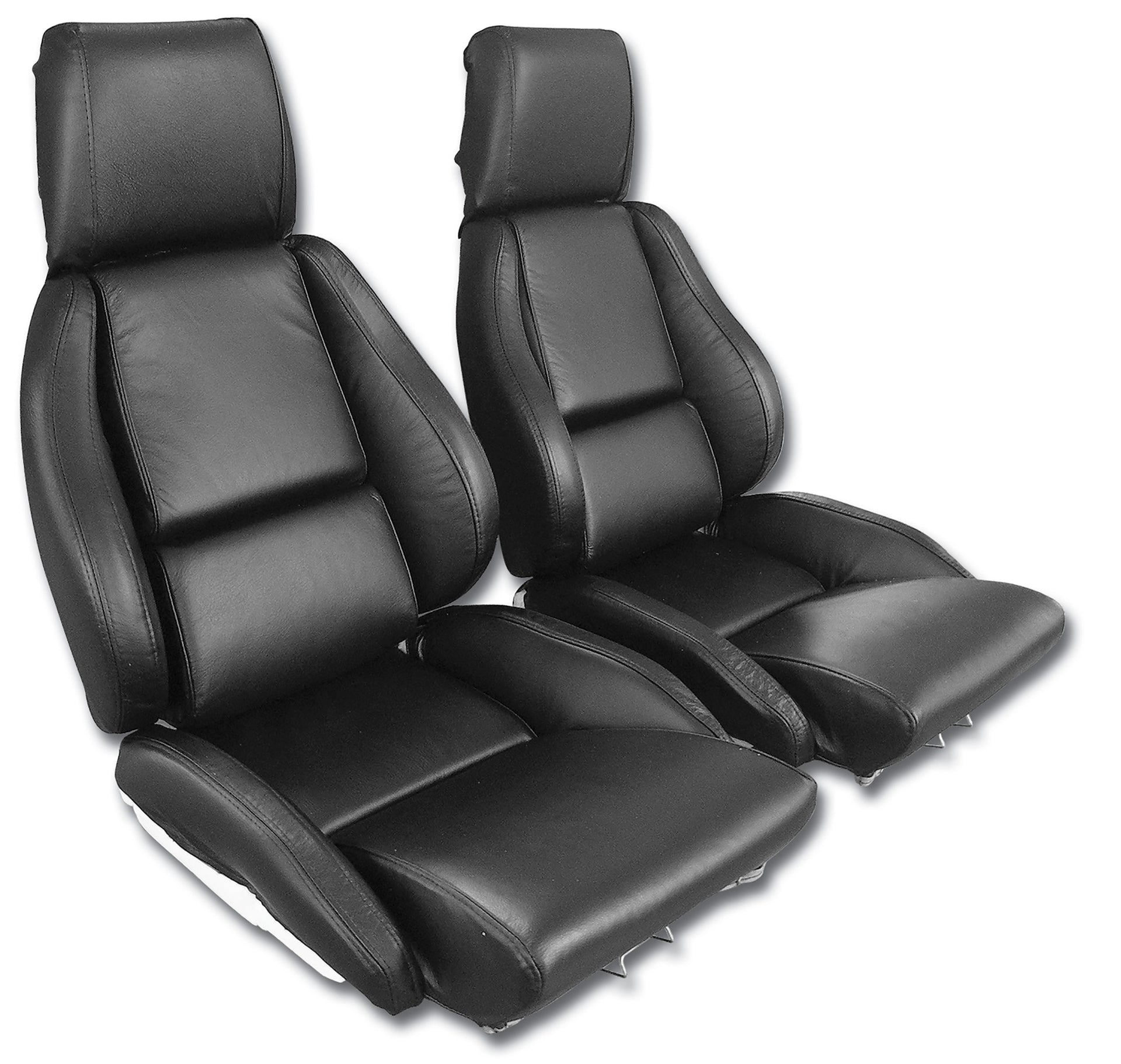 1984-1988 Corvette Mounted Driver Leather Seat Covers Black Standard Not Perfed - CA-484320-Corvette-Store-Online