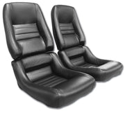 1979-1982 Corvette Driver Leather Seat Covers Black 100%-Leather 4" Bolster - CA-484920-Corvette-Store-Online