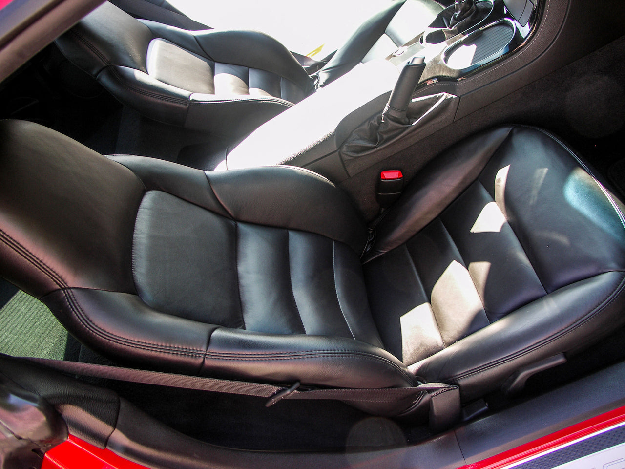 2008-2011 Corvette Leather Sport Seat Covers W/Vinyl Trim - Dark Titanium - CA-486092-Corvette-Store-Online
