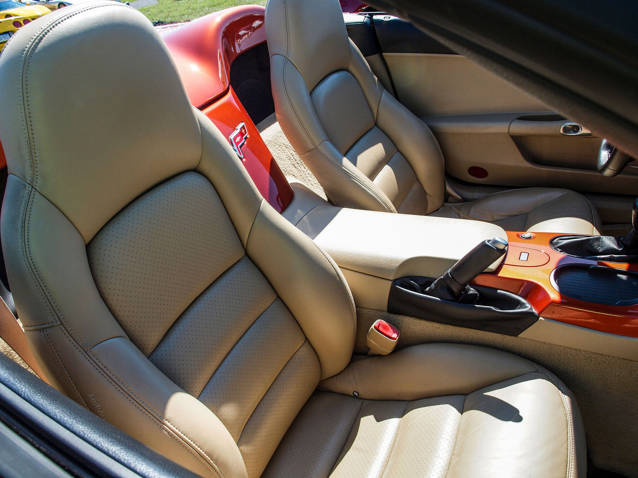 2005-2011 Corvette 100% Leather Sport Seat Covers - Cashmere - CA-486196-Corvette-Store-Online