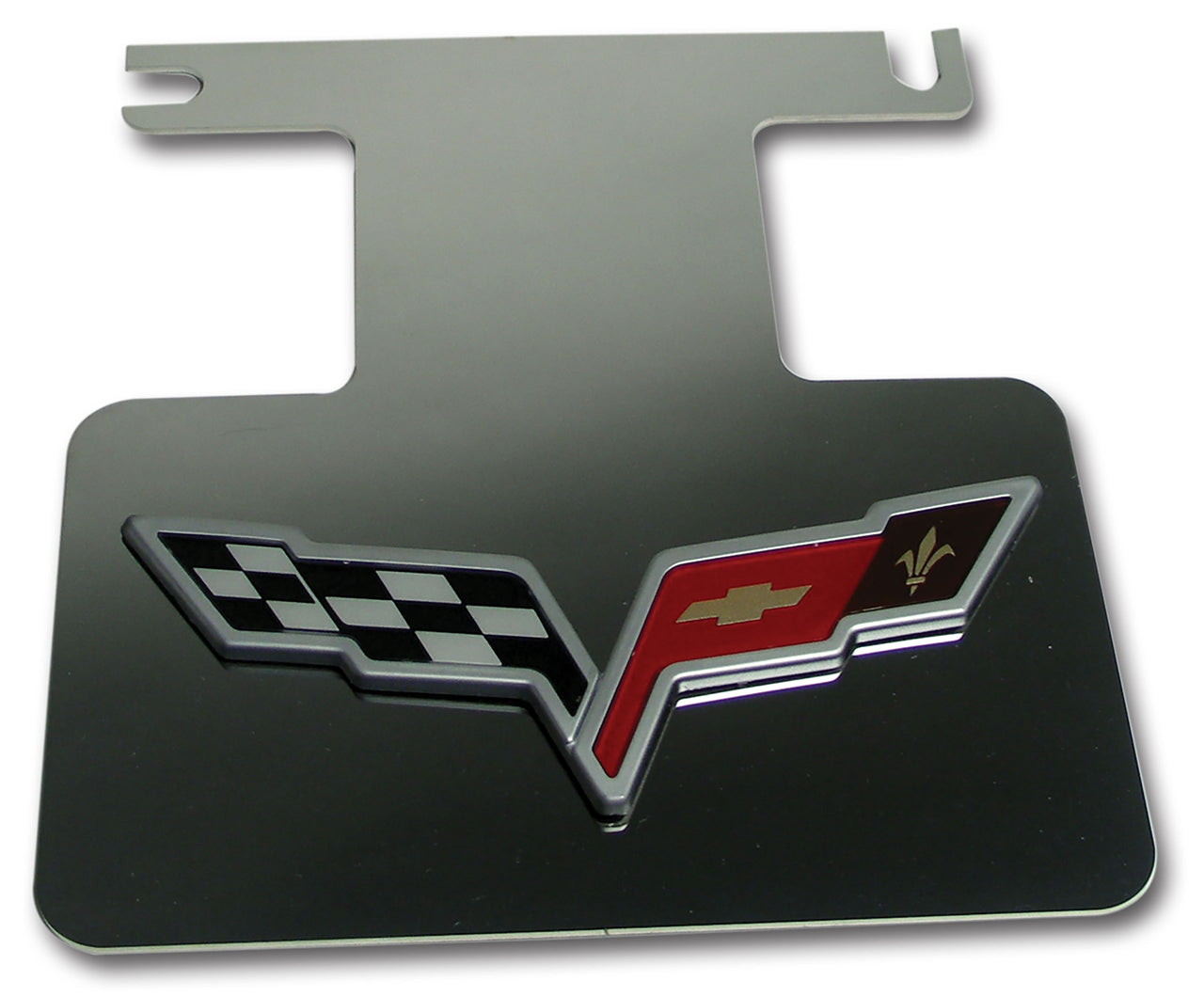 2005-2013 Corvette Exhaust Plate Stainless Steel W/3D C6 Emblem - CA-49098-Corvette-Store-Online