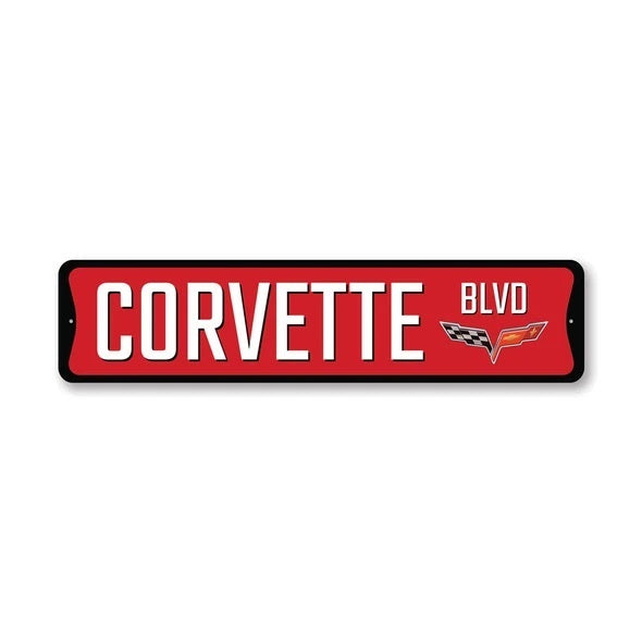 C6 Corvette Red Garage Sign Set