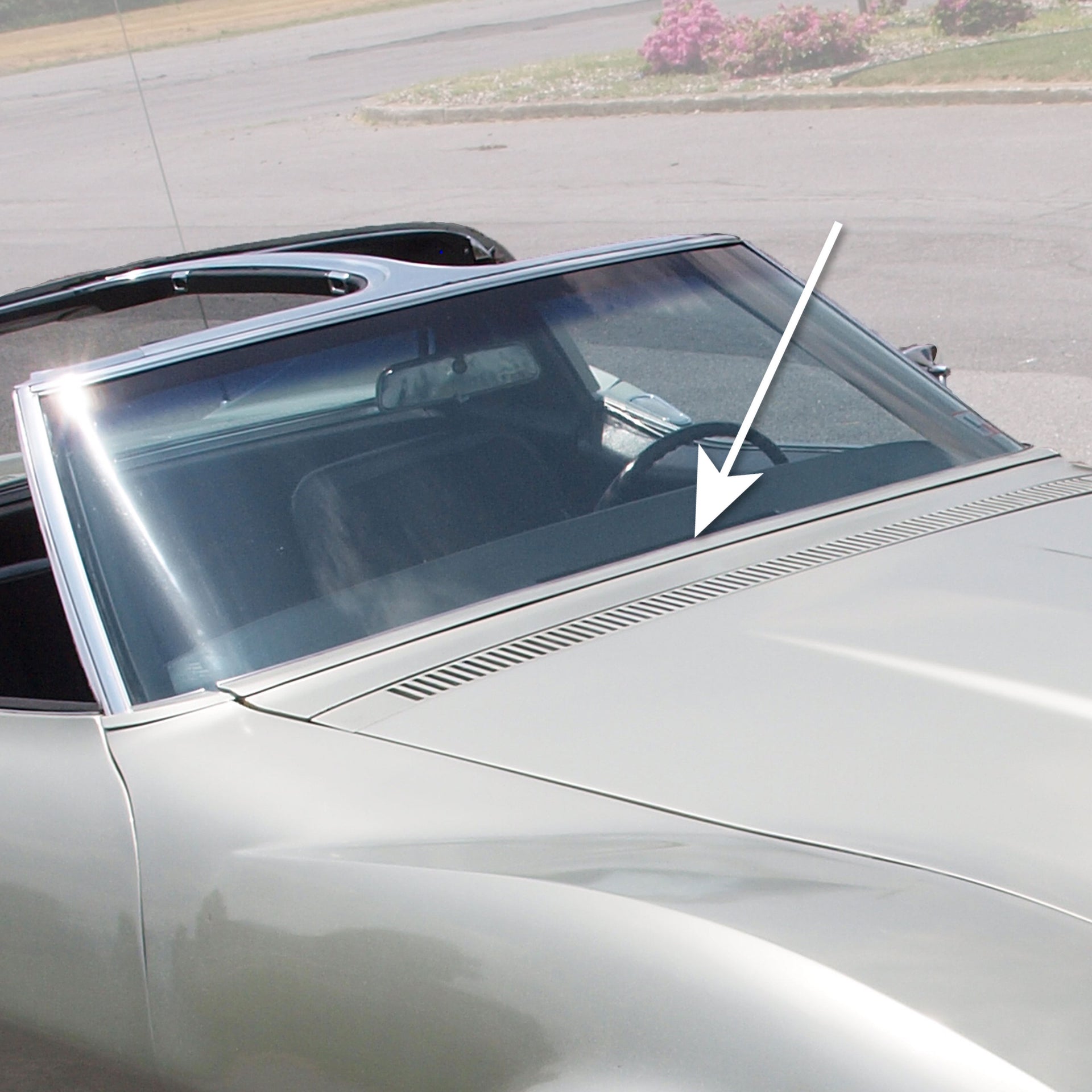 1968-1968 Corvette Windshield Wiper Door Stainless Steel Molding - CA-49195-Corvette-Store-Online
