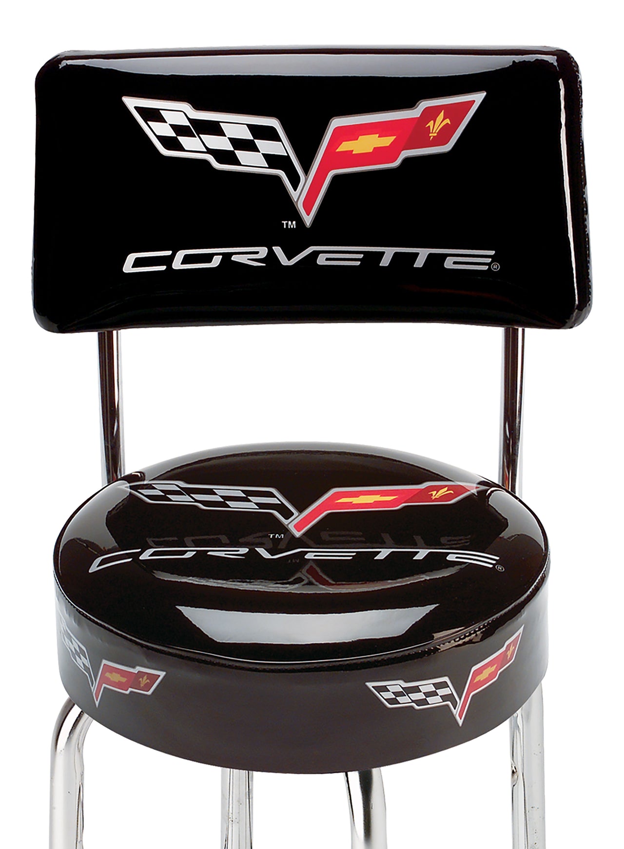 2005-2013 Corvette C6 Corvette Counter Stool W/Back - CA-49279-Corvette-Store-Online