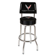 2020-2021 Corvette C8 Corvette Counter Stool With Logo Back - CA-49285-Corvette-Store-Online