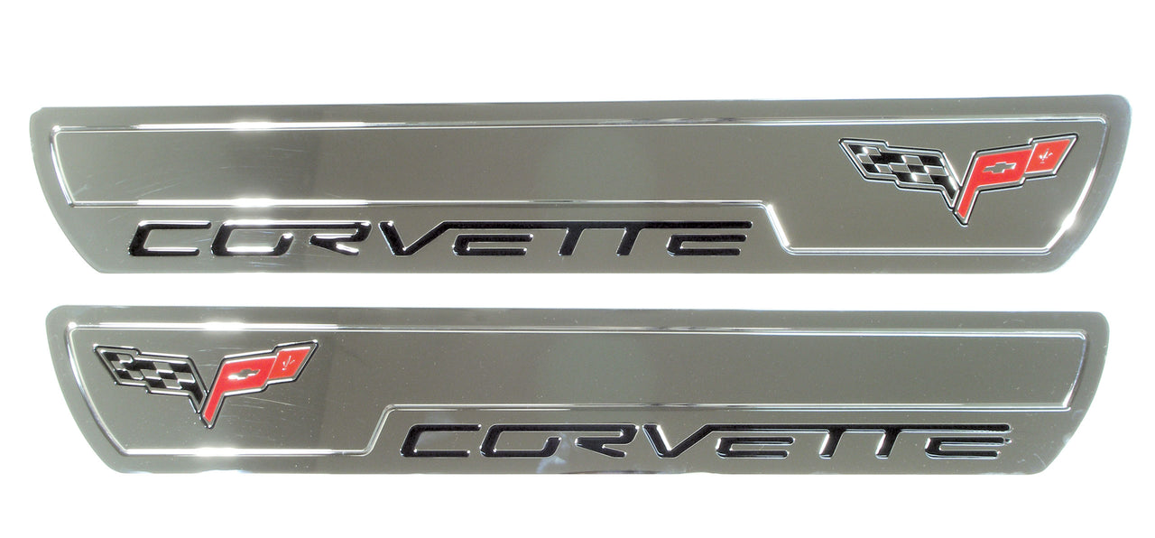 2005-2013 Corvette C6 Billet Door Sill Plates - CA-49440-Corvette-Store-Online