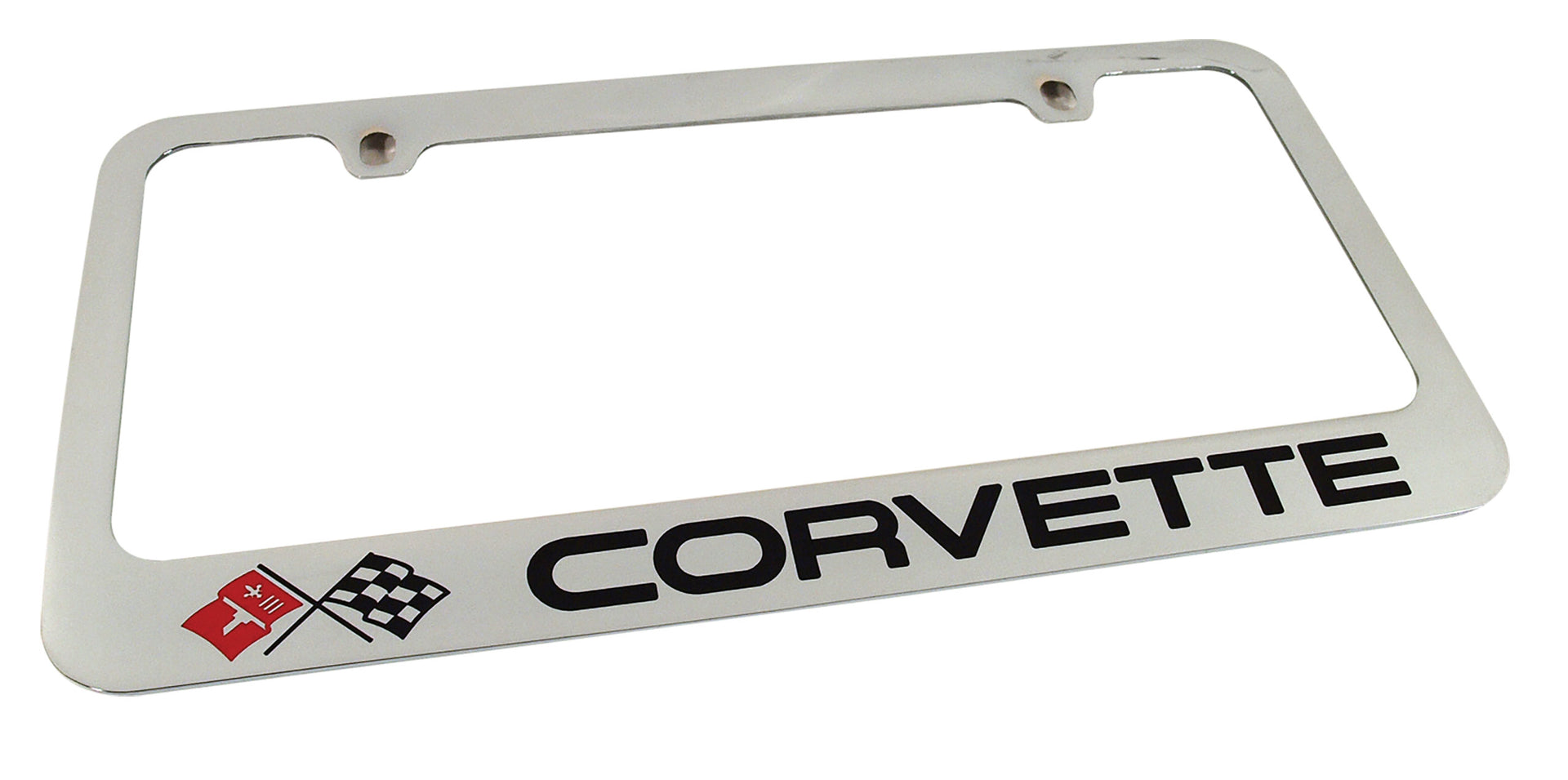 1968-1982 Corvette License Frame - Chrome with C3 Logo & Script - CA-49815-Corvette-Store-Online