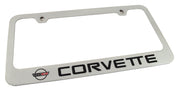 1984-1996 Corvette License Frame - Chrome with C4 Logo & Script - CA-49817-Corvette-Store-Online