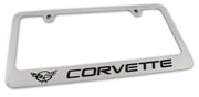 1997-2004 Corvette License Frame - Chrome with C5 Logo & Script - CA-49819-Corvette-Store-Online