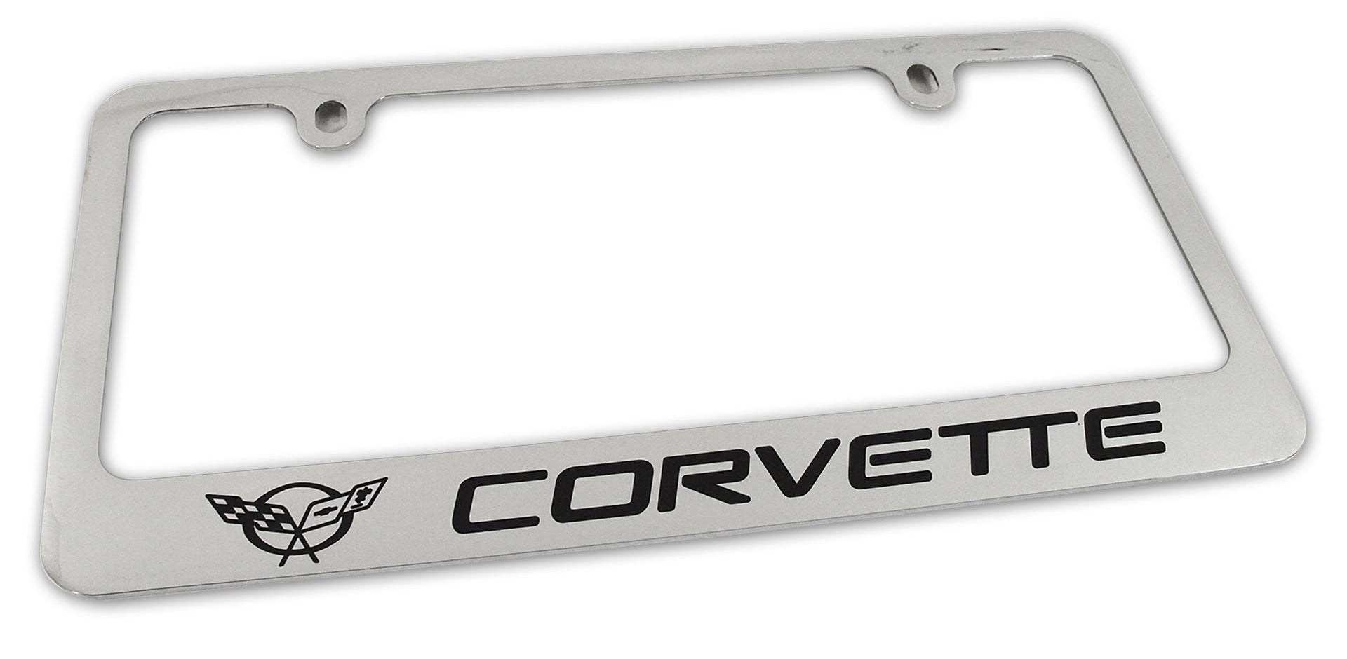 1997-2004 Corvette License Frame - Chrome with C5 Logo & Script - CA-49819-Corvette-Store-Online