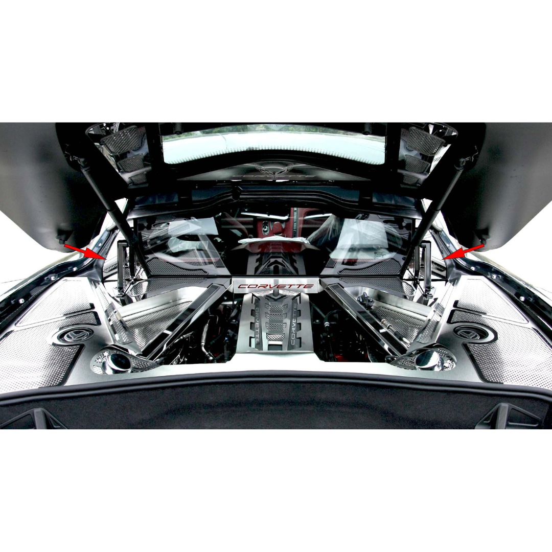 C8 Corvette Coupe Rear Window Accents - Polished Stainless Steel