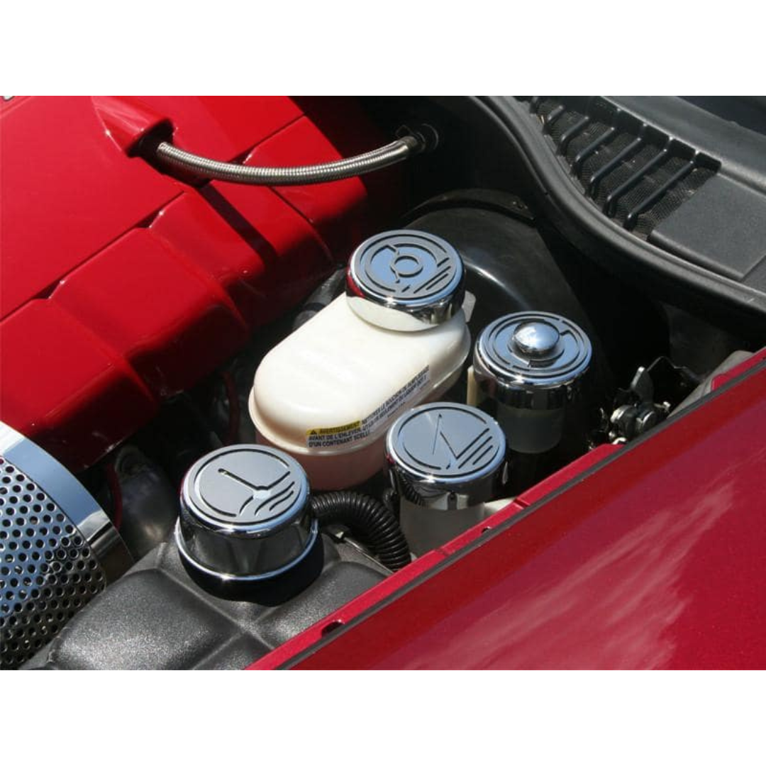 C5 Corvette and C6 Corvette Clutch Fluid Cap Cover - 1Pc Executive Triple Chrome Plated