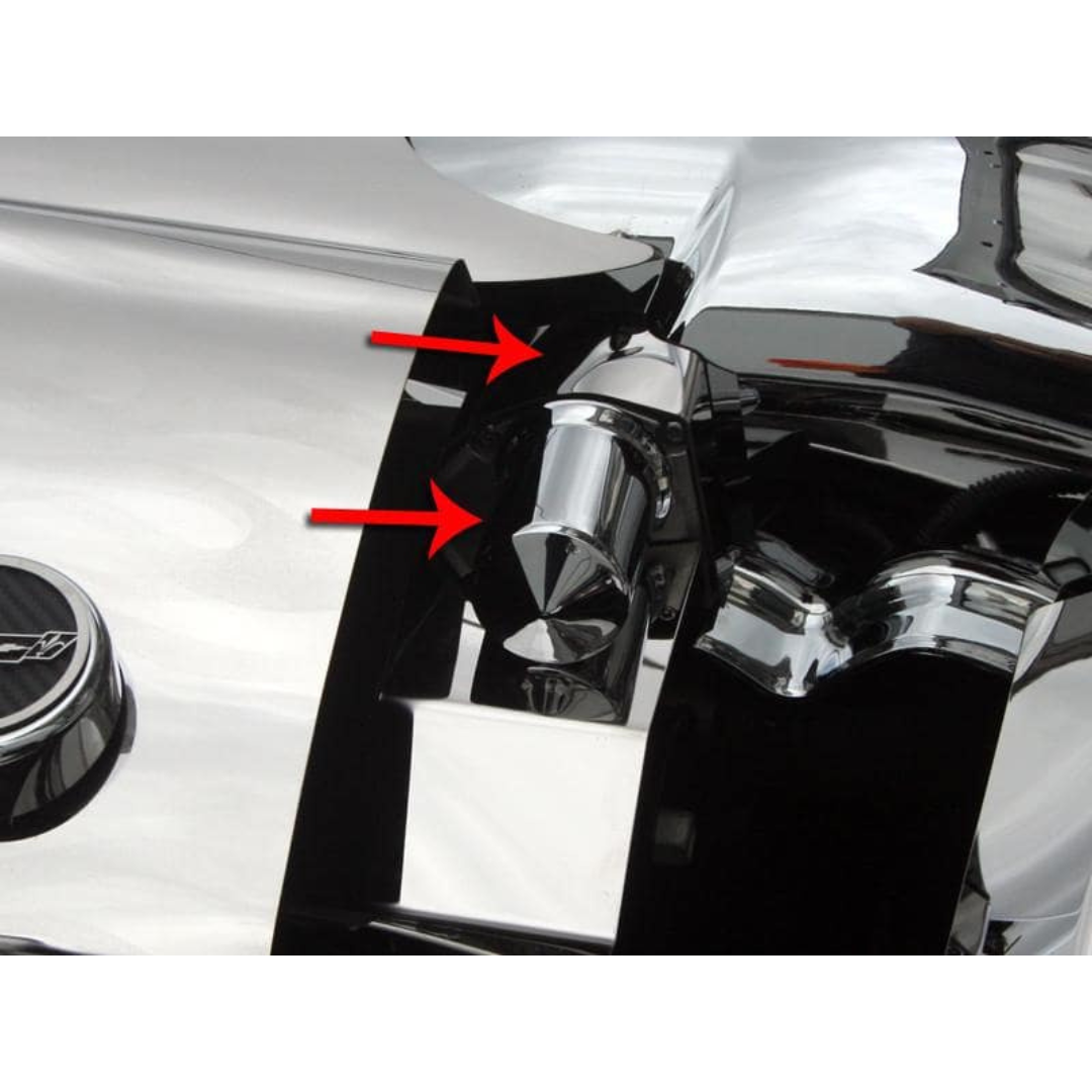 C6 Corvette LS2 Throttle Body Motor Cover - 2005-2007 Polished Stainless Steel & Chrome