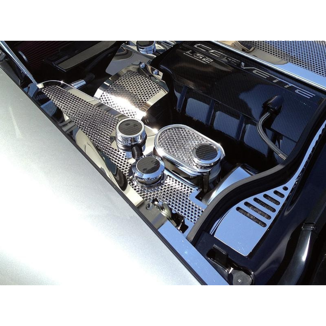 C6 Corvette Z06 and Grand Sport Dry Sump Oil Tank Cover - Polished Stainless Steel