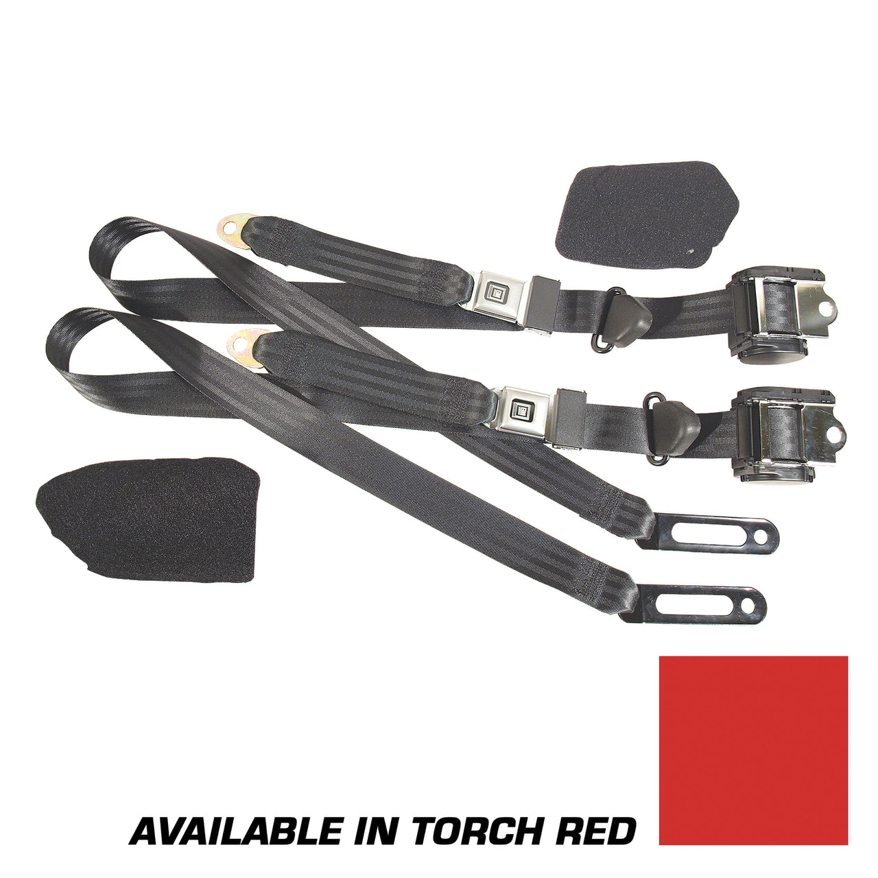 1993-1996 Corvette Torch Red Lap & Shoulder Seat Belts - Single Retractor - CA-51653-Corvette-Store-Online