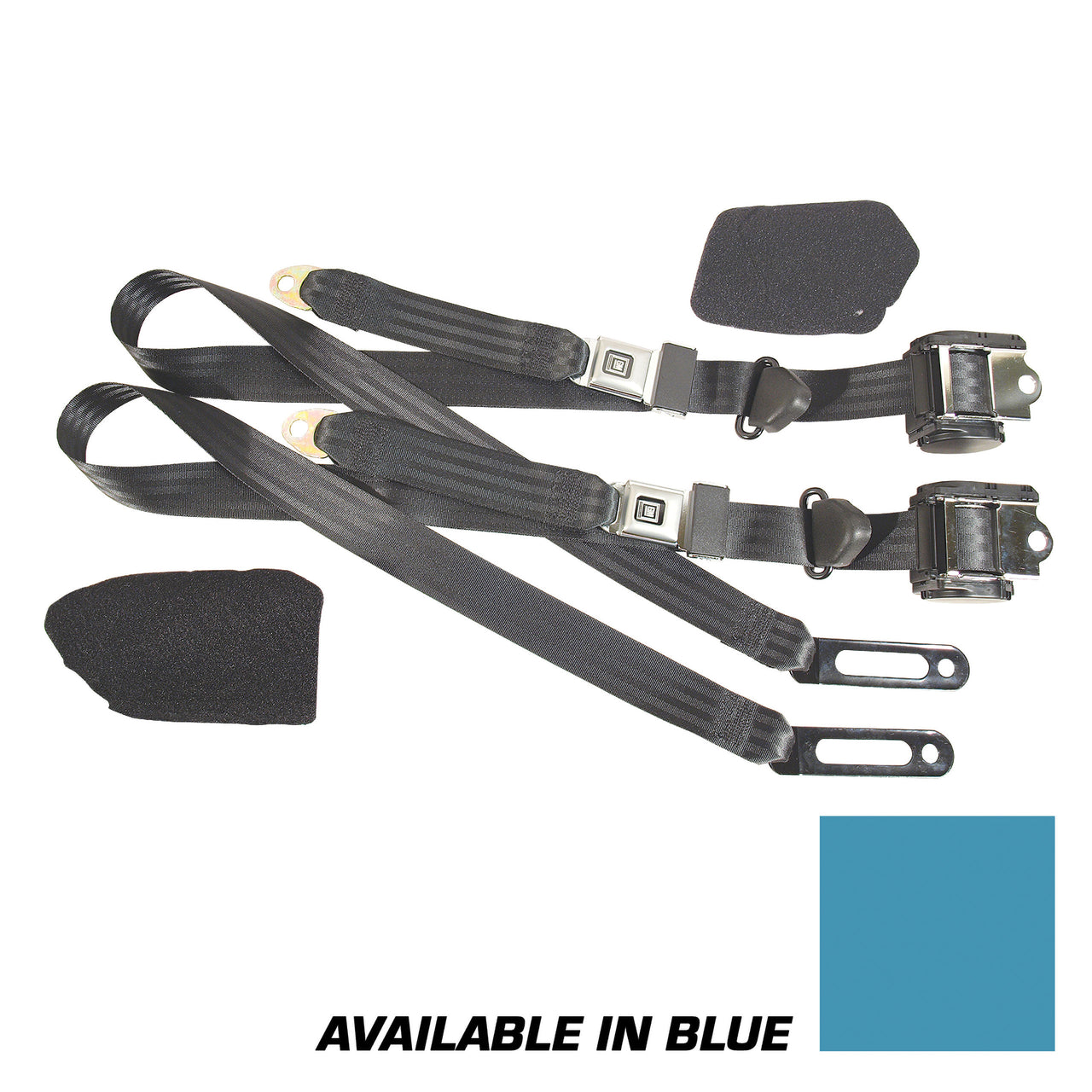 1984-1985 Corvette Blue Lap & Shoulder Seat Belts - Single Retractor - CA-51657-Corvette-Store-Online