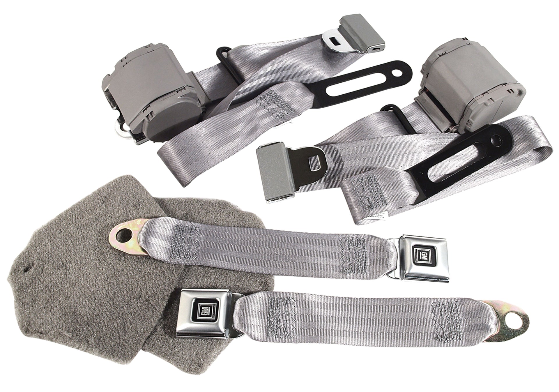 1992-1996 Corvette Gray Lap & Shoulder Seat Belts - Single Retractor - CA-51658-Corvette-Store-Online