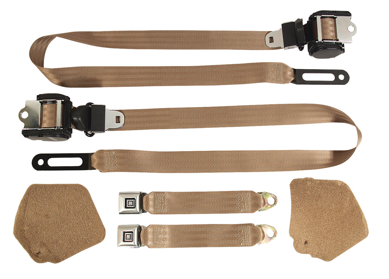 1992-1996 Corvette Beige Lap & Shoulder Seat Belts - Single Retractor - CA-51664-Corvette-Store-Online
