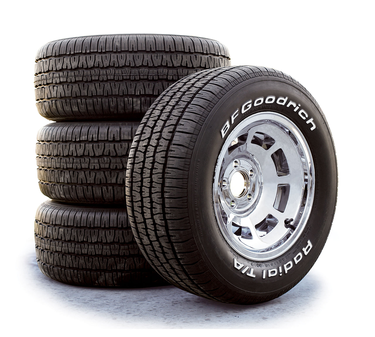 1978-1982 Corvette YJ8 Chrome Plated Aluminum Wheel Set W/BFG Radial T/A 255/60R15 Tires - CA-51723-Corvette-Store-Online