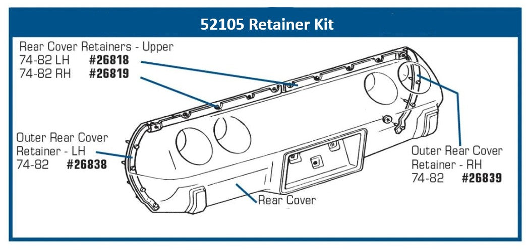 1974-1979 Corvette Rear Bumper Retainer Set - 4 Piece - CA-52105-Corvette-Store-Online