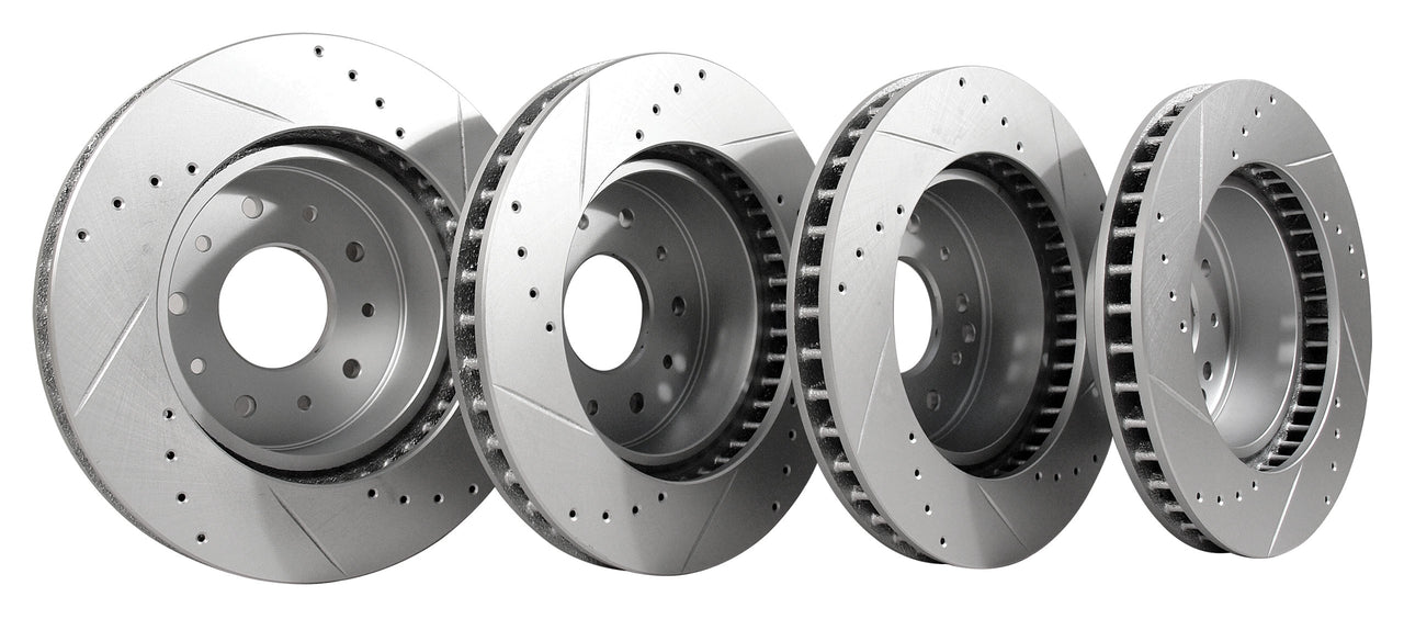 1965-1982 Corvette Slotted & Drilled Brake Rotor Kit - 4 Piece Set - CA-52419-Corvette-Store-Online