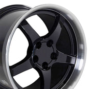 1988-2004 Corvette C5 Deep Dish Replica Wheel - Black Machined Lip 18X105 - CA-53429-Corvette-Store-Online