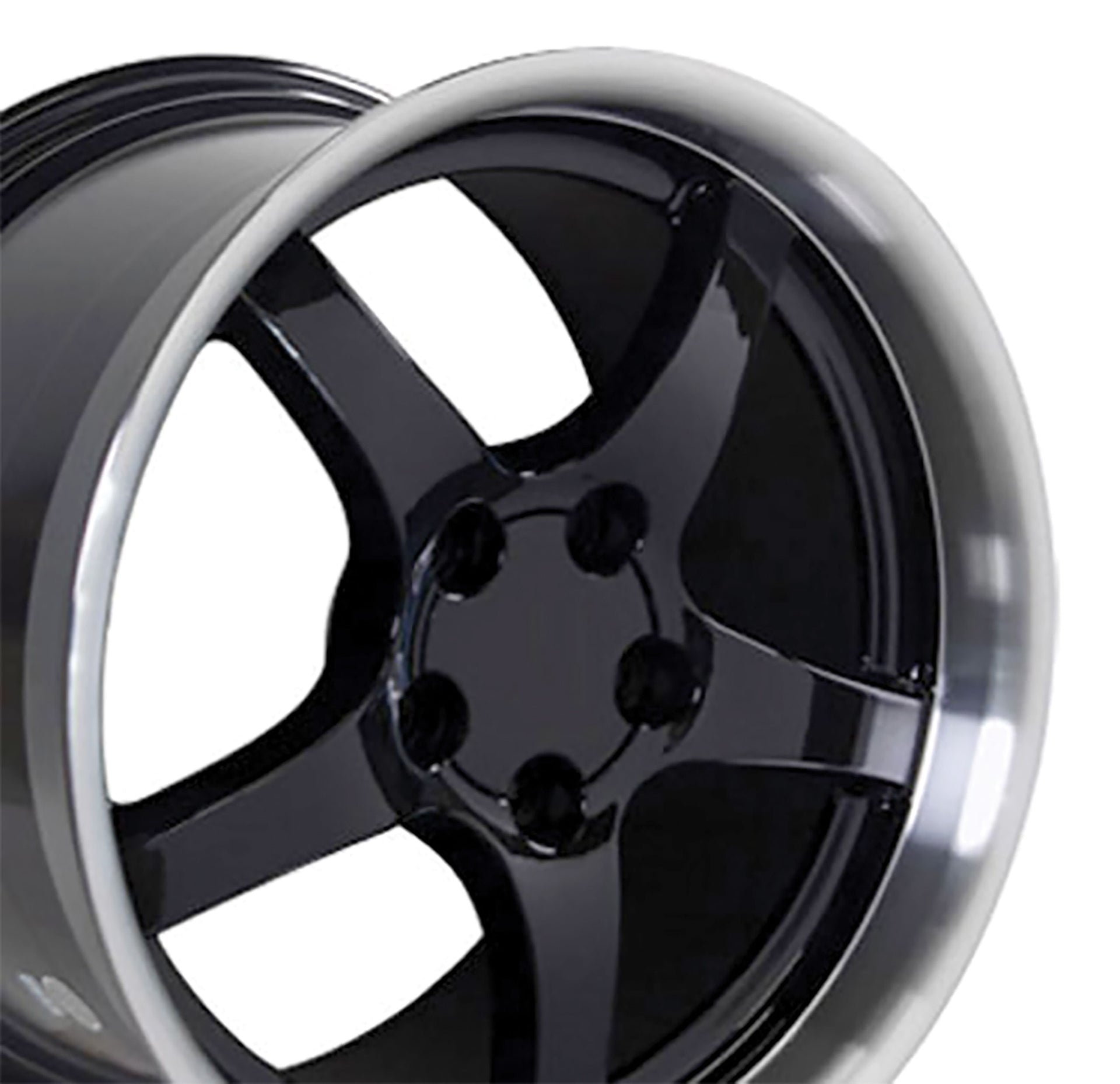 1988-2004 Corvette C5 Deep Dish Replica Wheel - Black Machined Lip 18X105 - CA-53429-Corvette-Store-Online