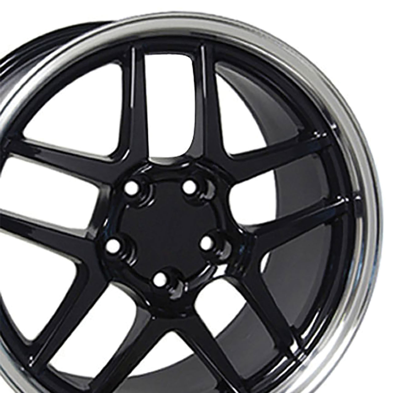 1988-2004 Corvette C5 Z06 Style Wheel Set - Gloss Black Spoke Machined Lip - CA-53519-Corvette-Store-Online