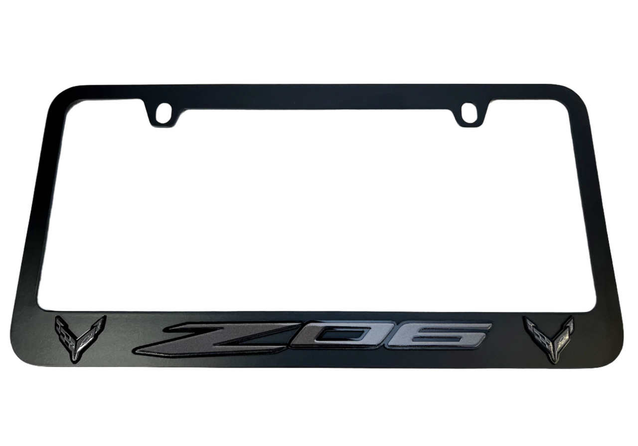 Chevrolet Corvette C8 Z06 Midnight Black License Plate Frame